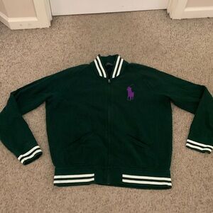 Polo by Ralph Lauren green bomber ribbed collar BIG Pony jacket sz XXL